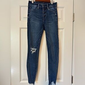 American Eagle Outfitters Blue Hi-Rise Jegging Crop